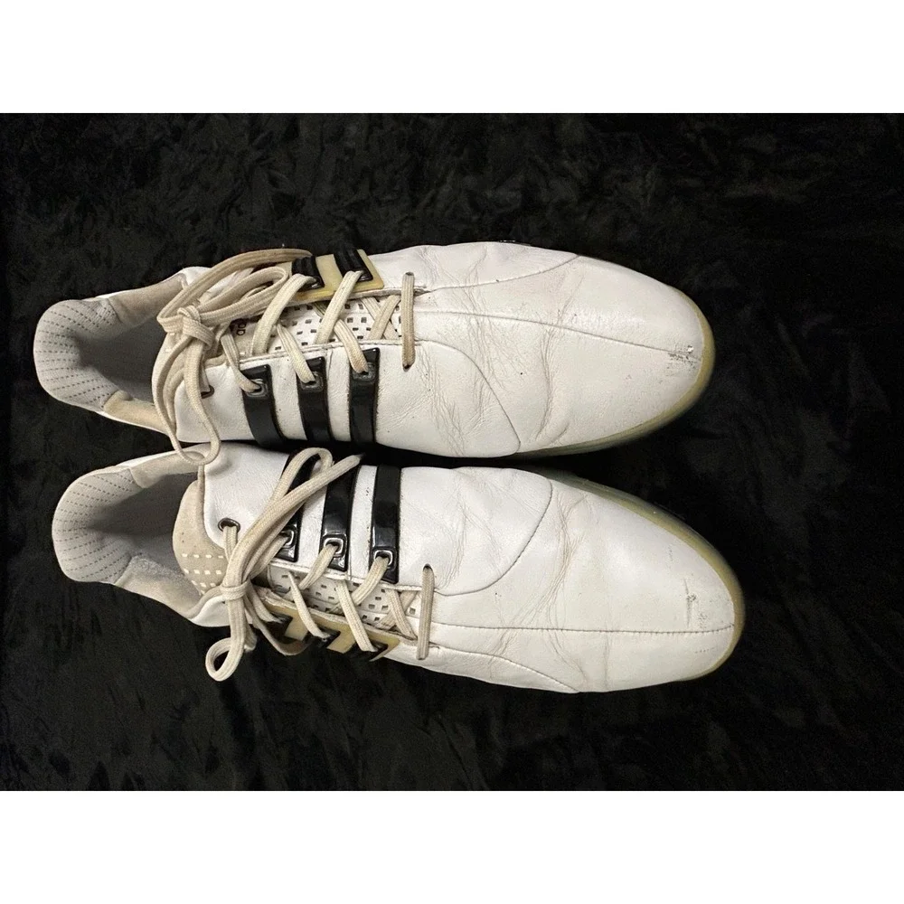 Adidas Tour 360 4.0 Thintech Leather Golf Shoes White/Black Men's Size 11.5 - Picture 3 of 10